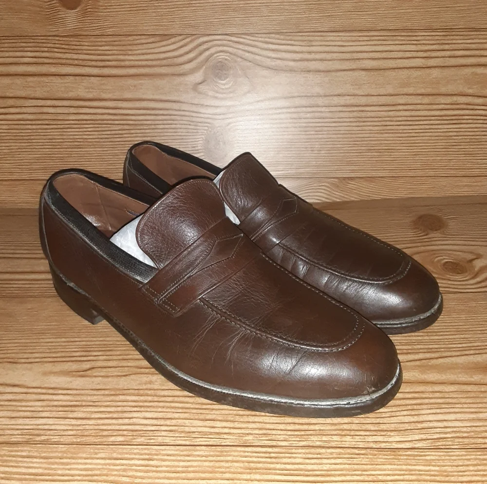 Mens' Allen Edmonds Bermuda Brown Leather Loafers Size 9.5 C